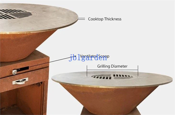 100cm Cooking Plate Corten Metal BBQ