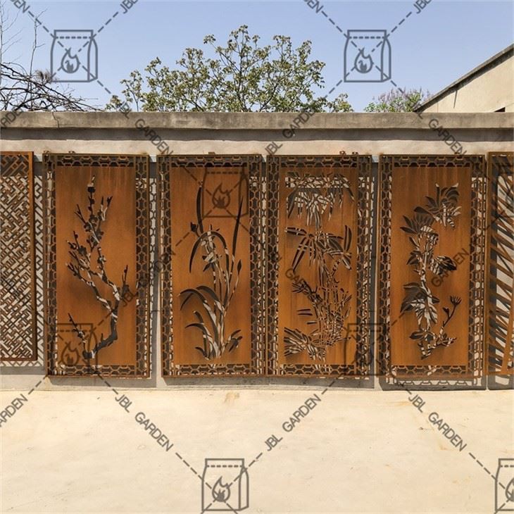 Combination Corten Steel Decorative Privacy Screens