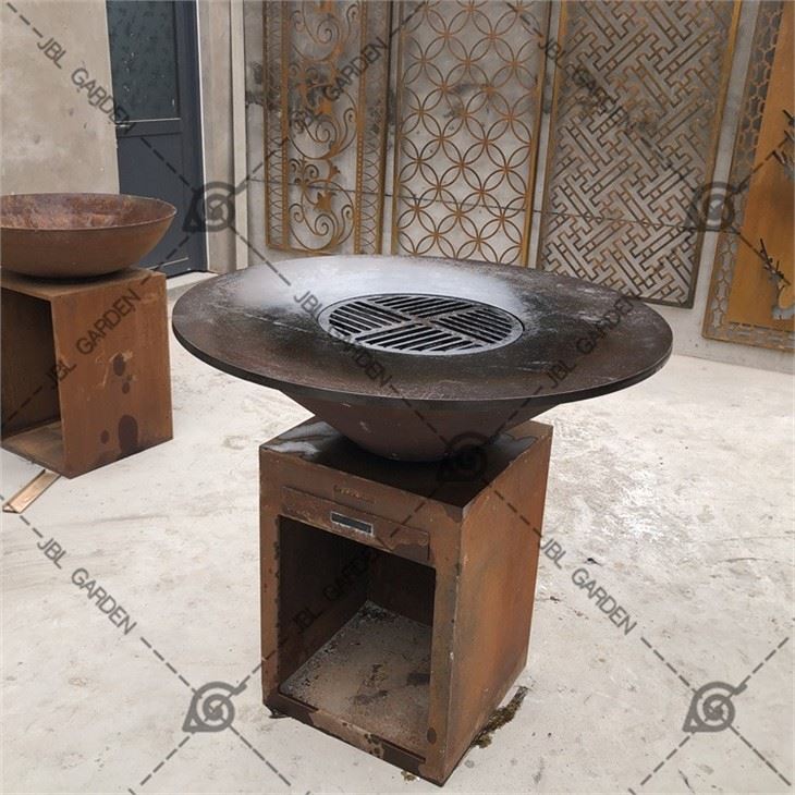 Corten Steel BbqTable For Camping