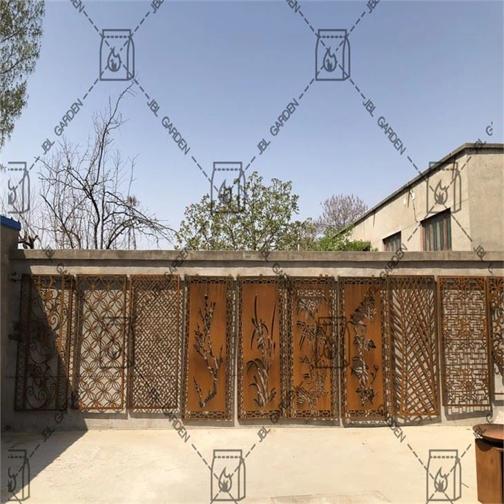 Laser Cerfio Preifatrwydd Panel Ffens Dur