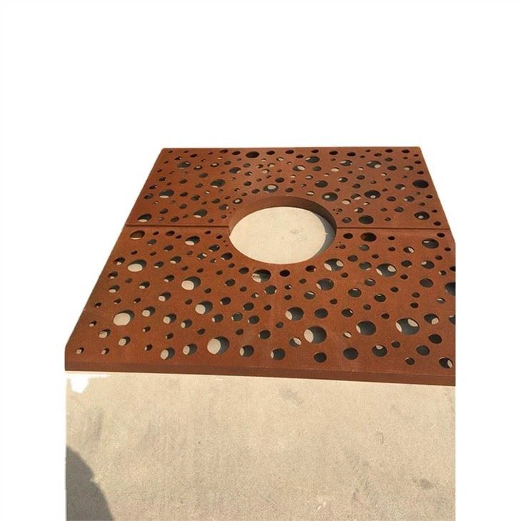Round Corten Steel Metal Tree Grating