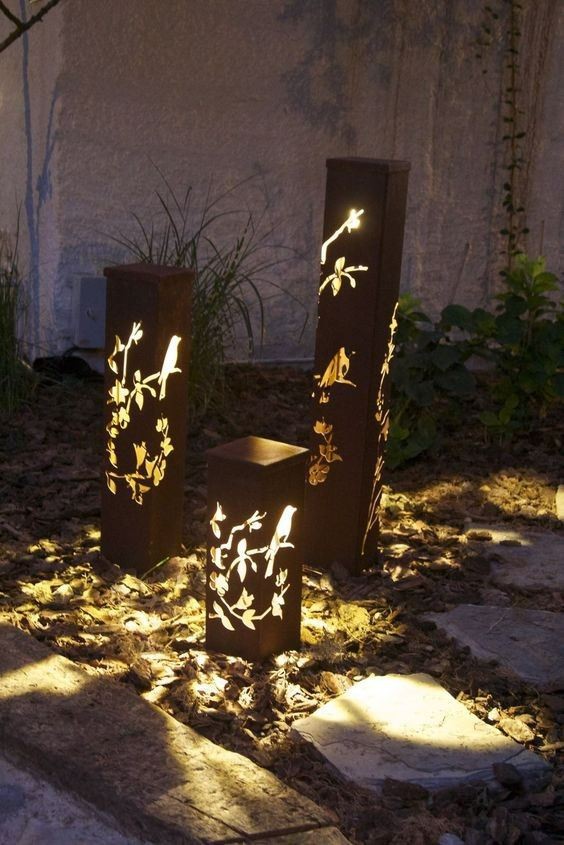 Rust Colour Bollard Light