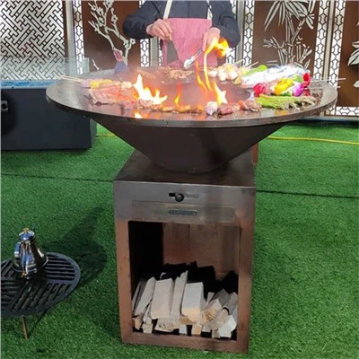 Gril Coginio Dur Corten Pwll Tân Awyr Agored Patio Dur Barbeciw Bwrdd Gril Pwll Tân