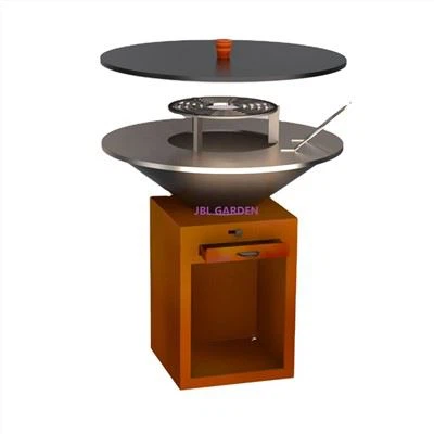 Tabl Gris Barbeciw Bresych Corten Metal Ar gyfer Awyr Agored