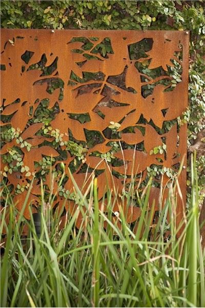 Paneli Sgrin Gardd Dur Corten