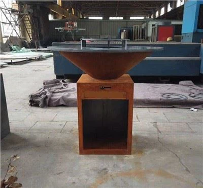 Gril Barbeciw Metel Mawr Rusty Corten