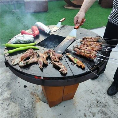 Pwll Tân Dur Di-staen Crwn