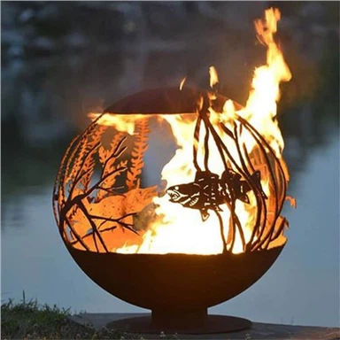 Pyllau Tân Dur Pwll Tân Dur Hanner Sphere Corten Steel