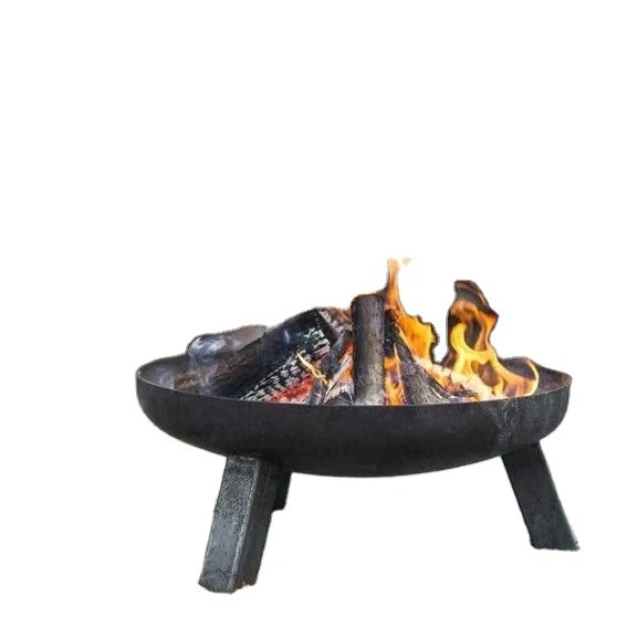 Black Steel Wood Burning Fire Pit Bowl