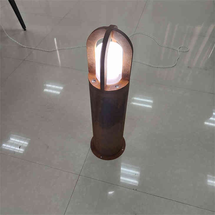 Custom Corten Steel Round Column LED Bollard Lamp For Modern Landscaping price