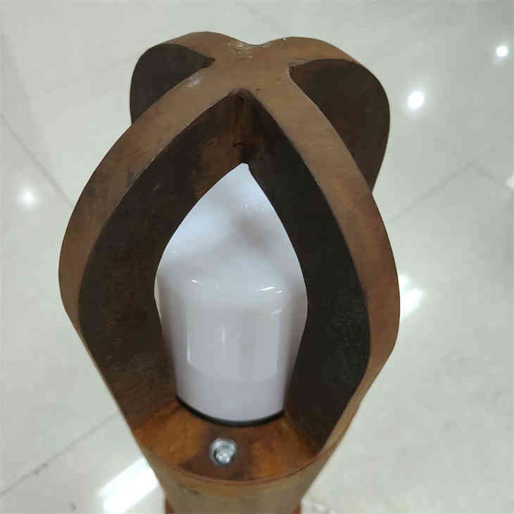 Custom Corten Steel Round Column LED Bollard Lamp For Modern Landscaping suppliers