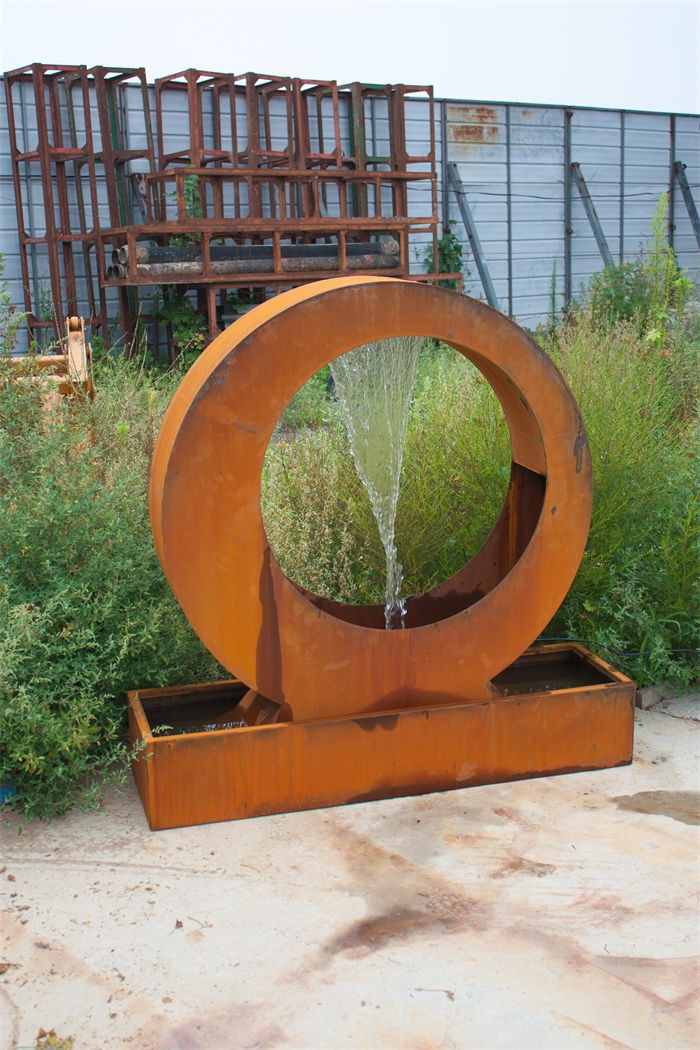 Metal Rusty Steel Waterfall Fountains factory