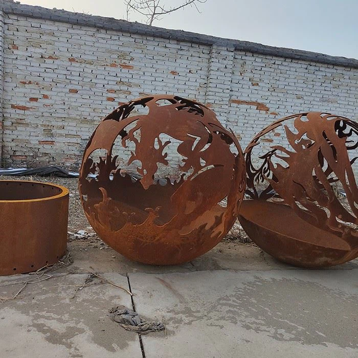 Outdoor Corten Steel Fire Ball