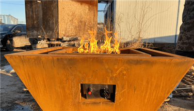 Tabl Pwll Tân Propane Nwy Gardd Lliw Rusty