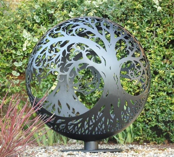 Rusty Spherical Fire Pit Of Corten