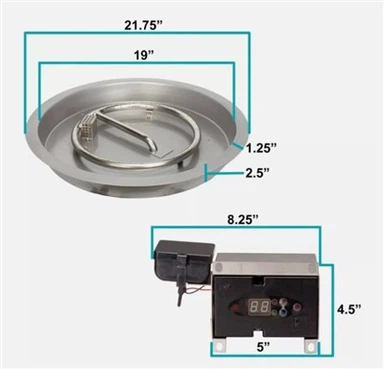Pecyn Llosgwr Pwll Tân Tanio Electronig