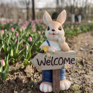 Addurn Gardd Cwningen Efelychu