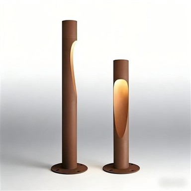 Golau Gardd Dur Corten Gwrthiannol i'r Tywydd